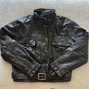Lucky Brand Dark Brown Leather Jacket Small